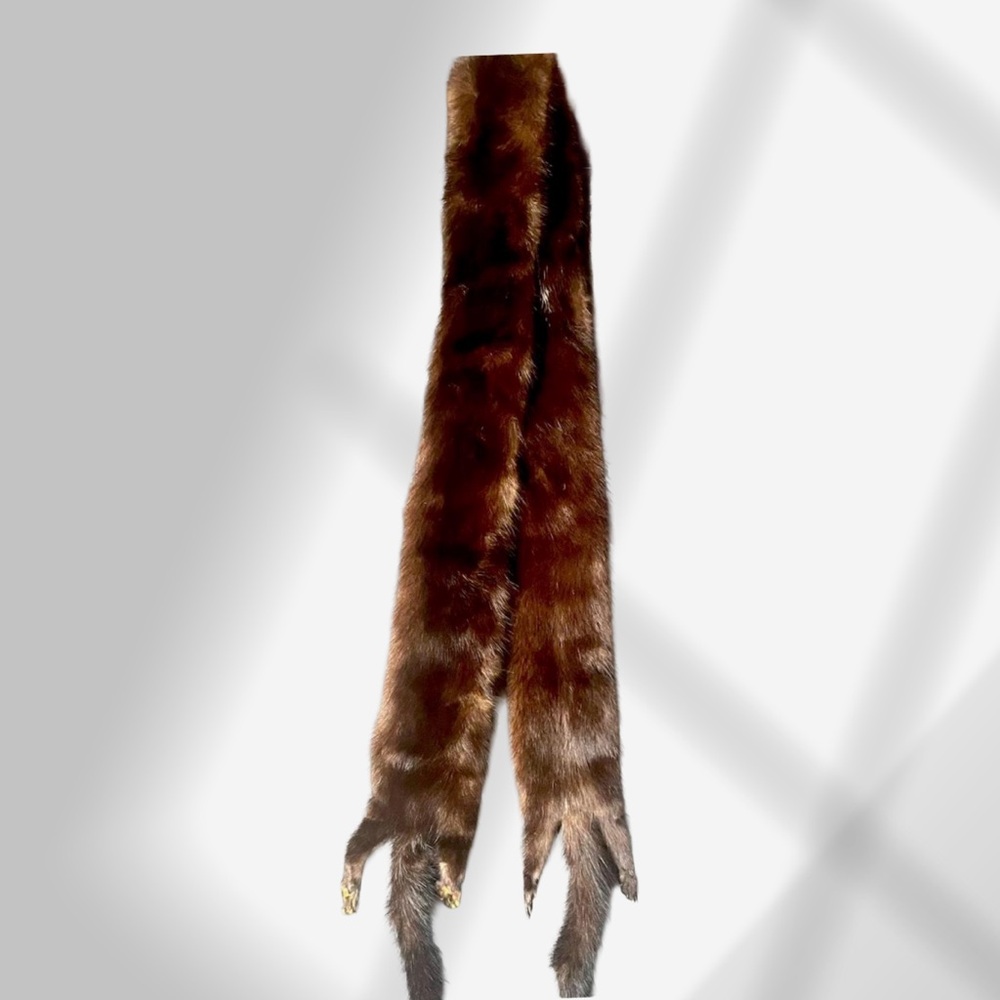 Antique Handmade, Genuine Double Mahogany Mink Pelt Stole